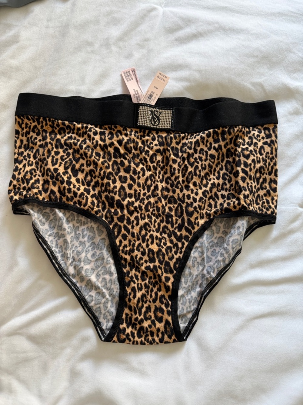 Victoria’s Secret Leopard Print High-Waist Briefs with Embellished Waistband